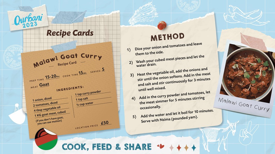 Malawi Goat Curry Recipe Card
