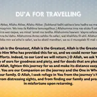 The du'a for travelling with English transliteration and meaning