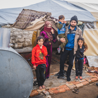 Displaced families in flimsy shelters facing sub-zero temperatures