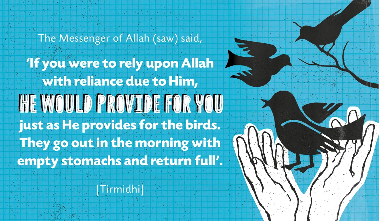 Image with hadith by Tirmidhi on trusting Allah
