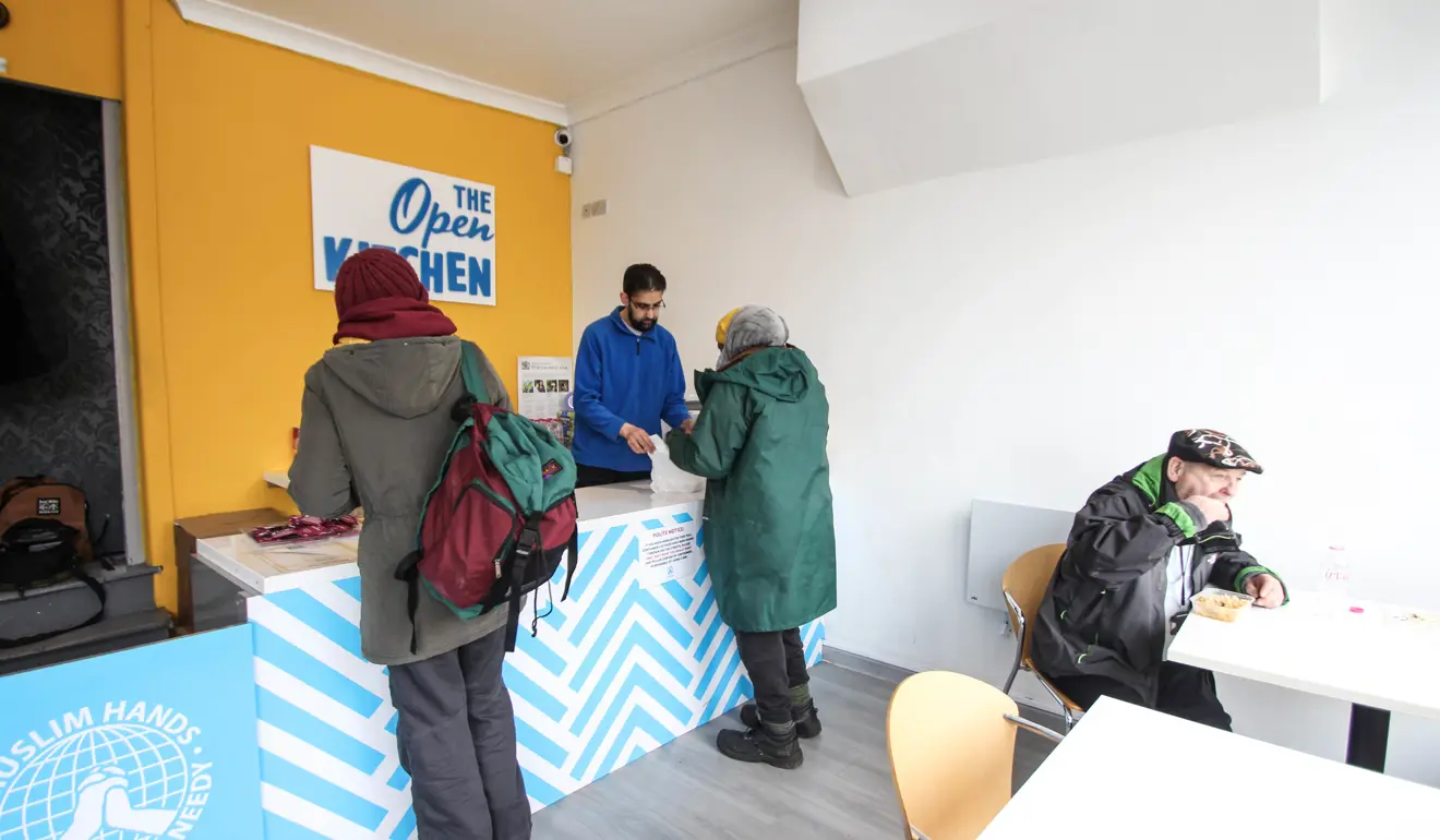 The Muslim Hands Open Kitchen Nottingham branch. Providing free meals to anyone in need.