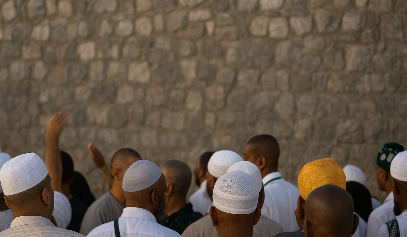 The Jamarat pillars pilgrims throw stones at in Mina