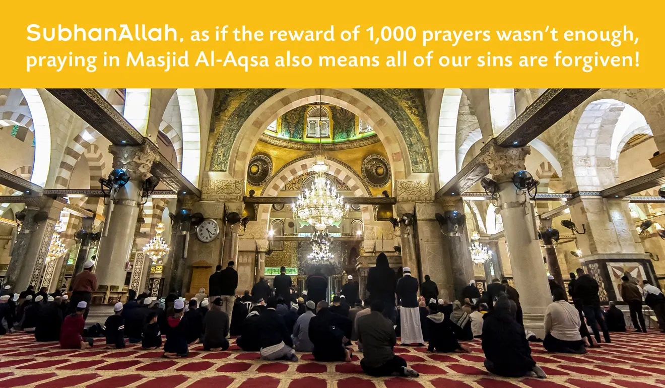 the reward of praying in masjid Al-Aqsa